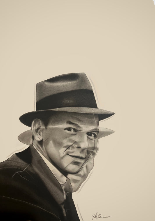 11x14 Sinatra Original Drawing Framed
